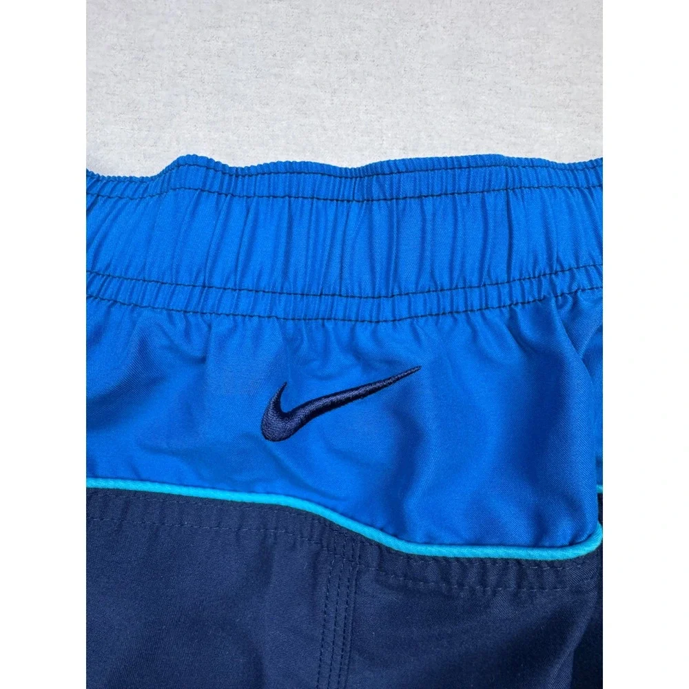 Nike XXL‎ Blue Swim Trunks Board Shorts Men's Floral Sides Elastic Mesh Lined